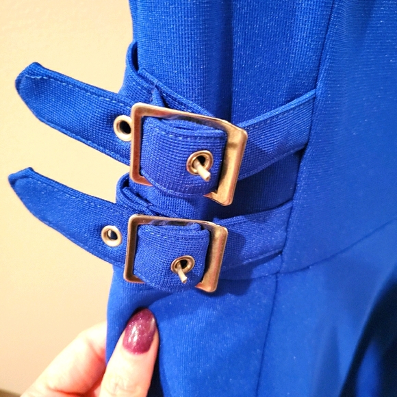 Royal Blue Fit & Flare Dress - Picture 4 of 7